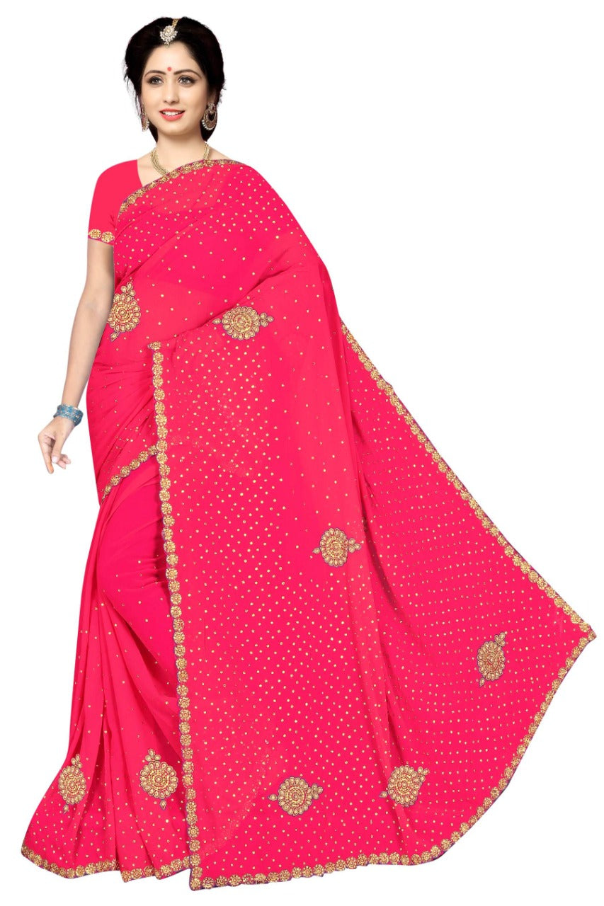Royal Green Ethnic Saree with Fine Embellishments & Decorative Border"