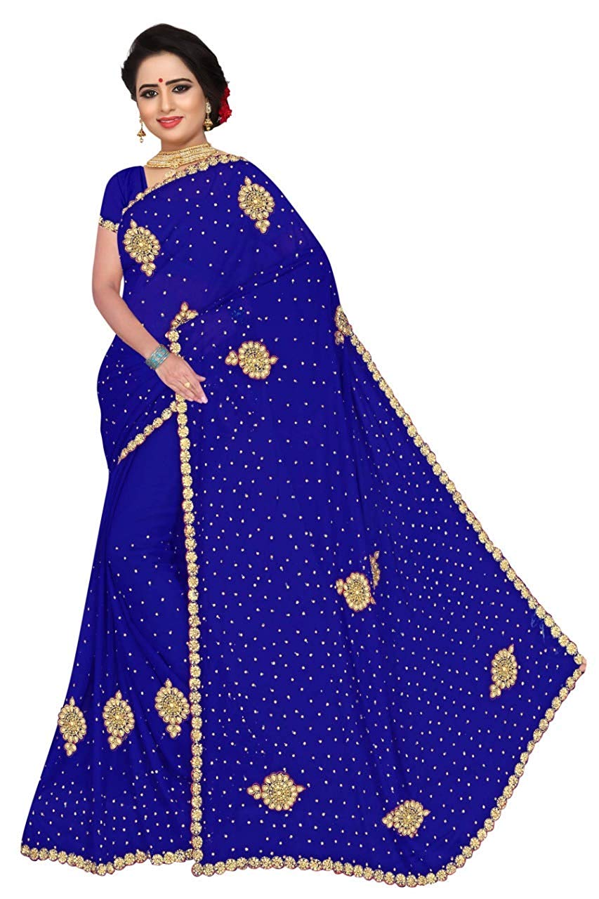 Royal Green Ethnic Saree with Fine Embellishments & Decorative Border"